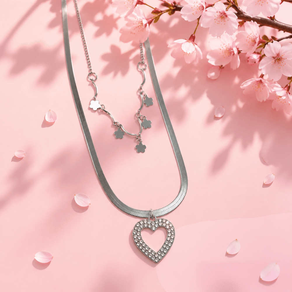 Heart Double Layered Stainless Chain Product Image