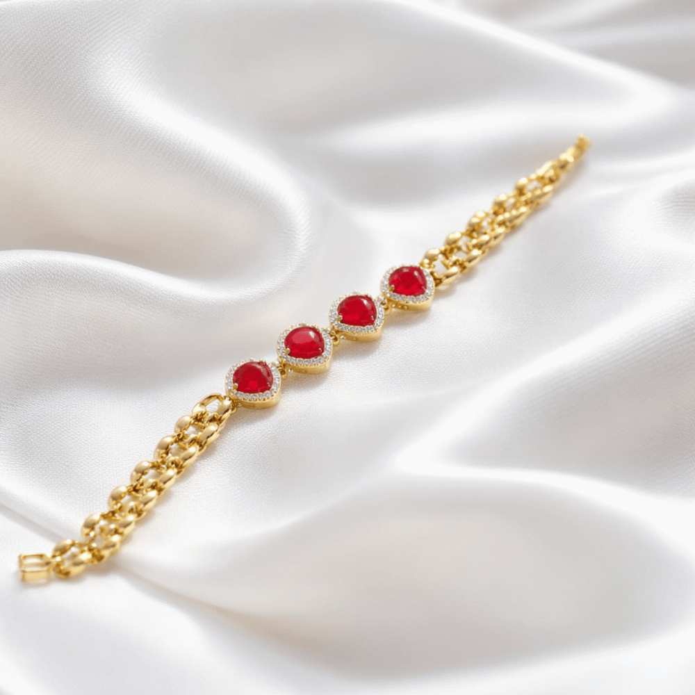 Ruby Bliss Stone Bracelet in Gold Product Image